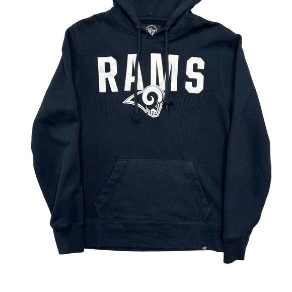 47 Brand LA Rams Football Hoodie Mens Small Blue NFL Athletic Graphic Sweatshirt - Picture 4 of 10